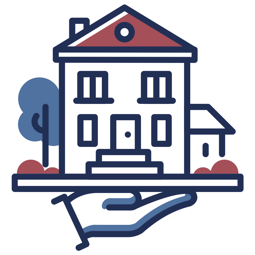 house in a hand icon