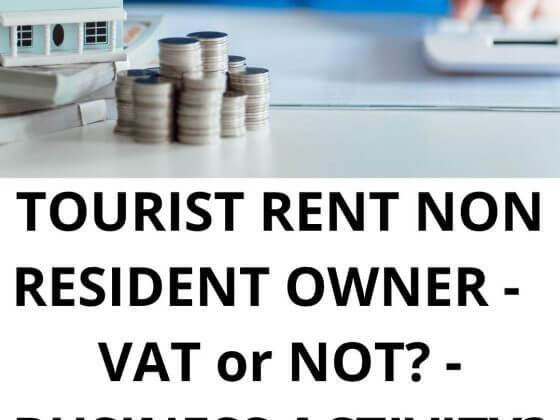Photo explaining TOURIST RENT NON RESIDENT OWNER - VAT or NOT? - BUSINESS ACTIVITY?